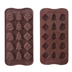 15 форм милые вафельные формы силиконовые шоколадные формы рождественская форма для шоколада DIY Инструменты для выпечки антипригарные желе