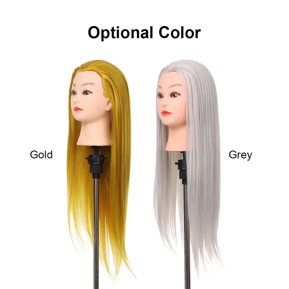 

Hot Sale 27" Mannequin Head With Golden Hair Training Hairdressing Practce Dummy Dolls Barber Hairstyles Training Manikin Heads