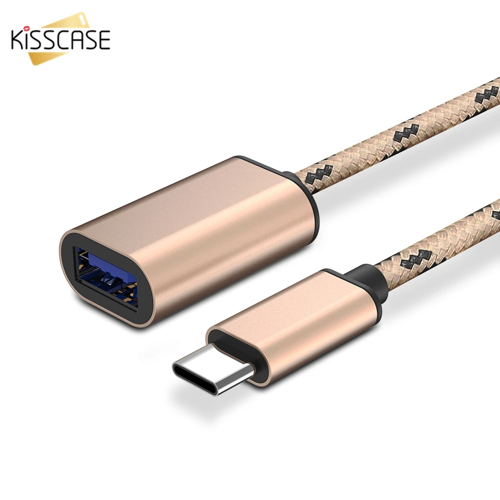 

KISSCASE Converter Cable Charging Connector For Huawei For Xiaomi OTG USB to Type-C Adapter Data Wire For Samsung S9 S8 Plus