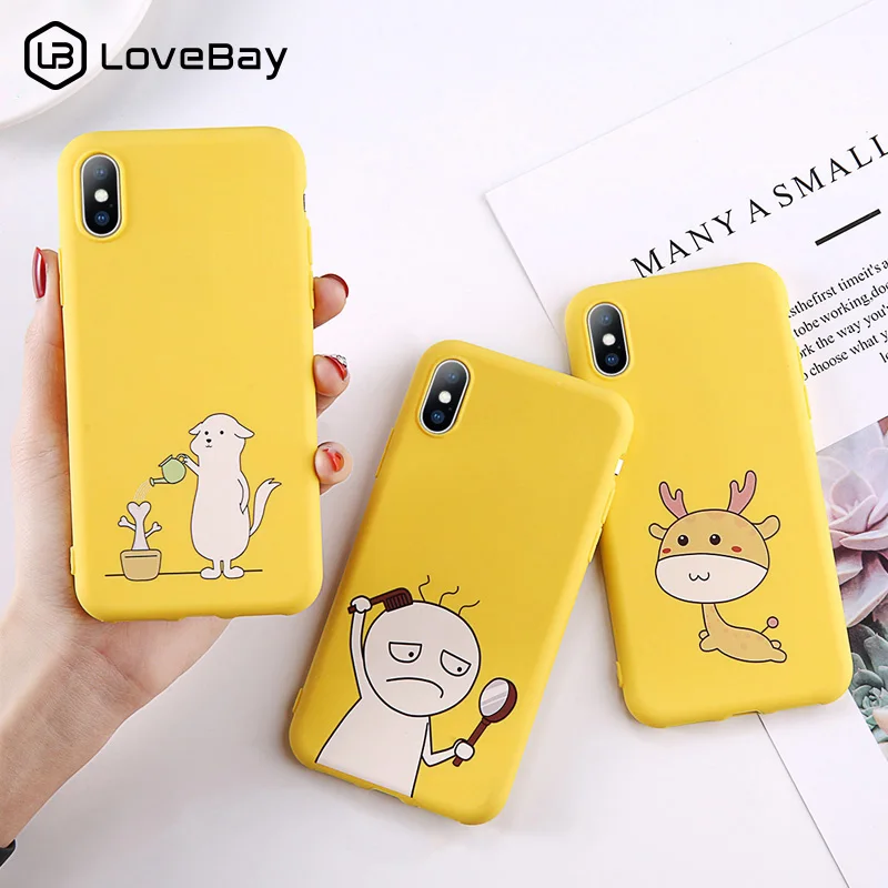 

Lovebay Phone Case For iPhone 6 6s 7 8 Plus 5s SE Cartoon Animals Funny Pattern For iPhone X XR XS Max Soft TPU Back Cover Cases