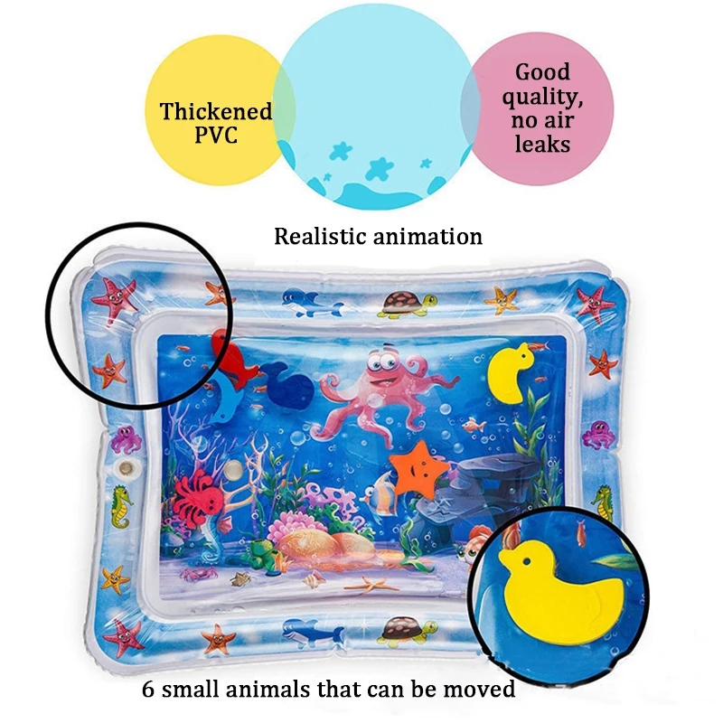 Water Mat for Baby Play Mat Carpet Inflatable Water Mat for Babies Tummy Time Inflatable Water Mat for Babies Ensory Stimulation