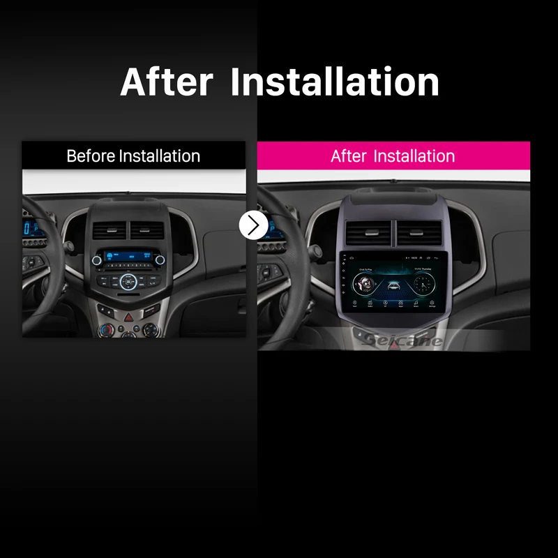 Cheap Seicane Android 8.1 Radio GPS Navigation System for 2010 2011 2012 2013 Chevy Chevrolet AVEO Bluetooth Touch Screen Radio 3G 4