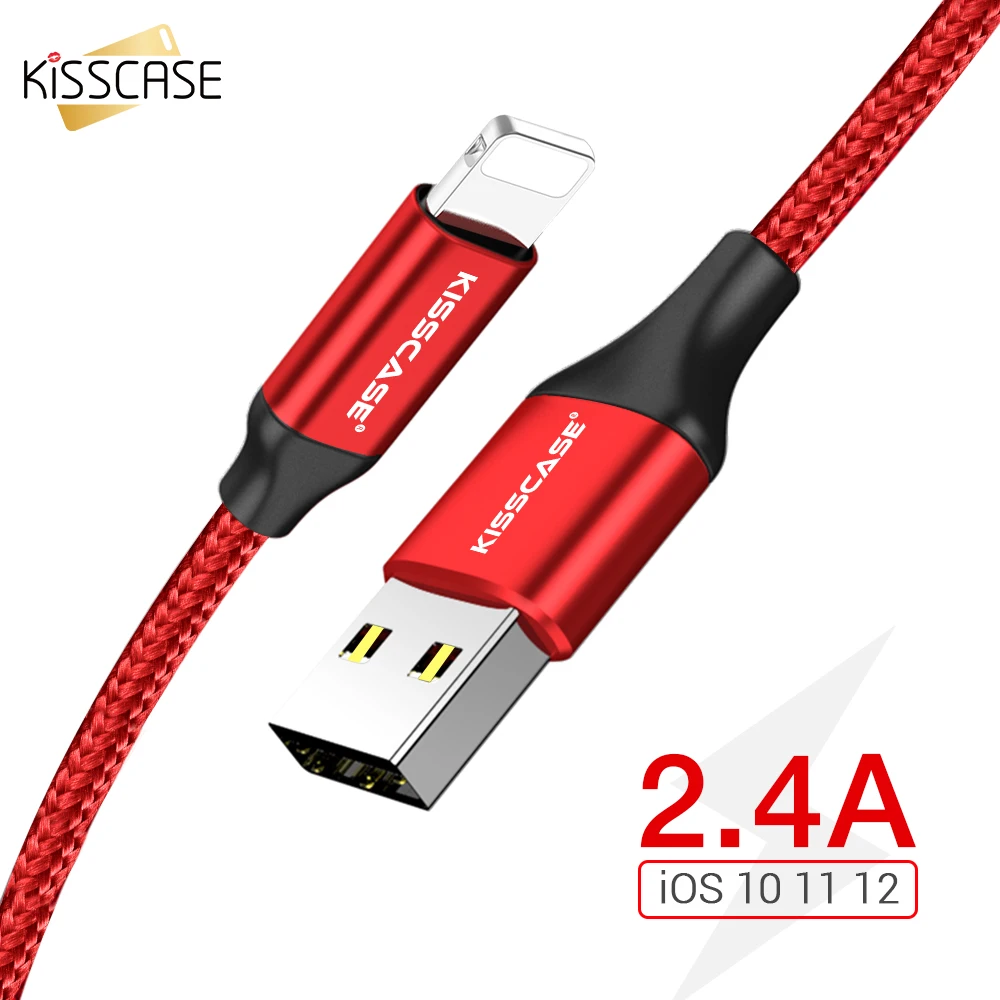 KISSCASE кабель для iPhone X, XR, XS Max провод для зарядного устройства, USB кабель для передачи данных для iPhone 6, 6 S, 7, 8 5S, кабели для зарядки телефона, Шнур-адаптер