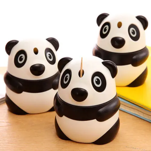 

New Eco-Friendly Creative Toothpicks Holder Cartoon Panda Shaped Cute Automatic Toothpick Case Can Box Container Dispenser