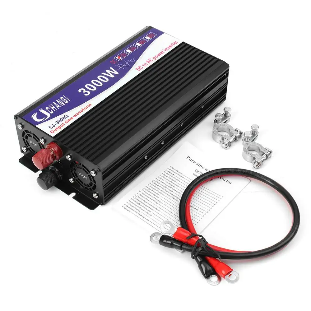 

3000W Power Inverter Pure Sine Wave 12V DC To 220VAC Transmitter Car Inverters