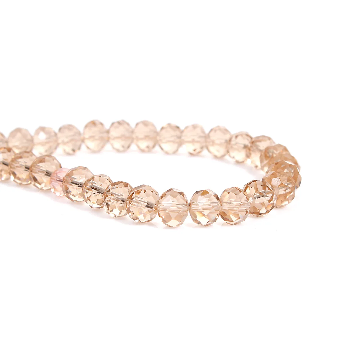 

70 Pcs Champagne Crystal Glass Faceted Rondelle Beads 5040 8x6mm(B03848)