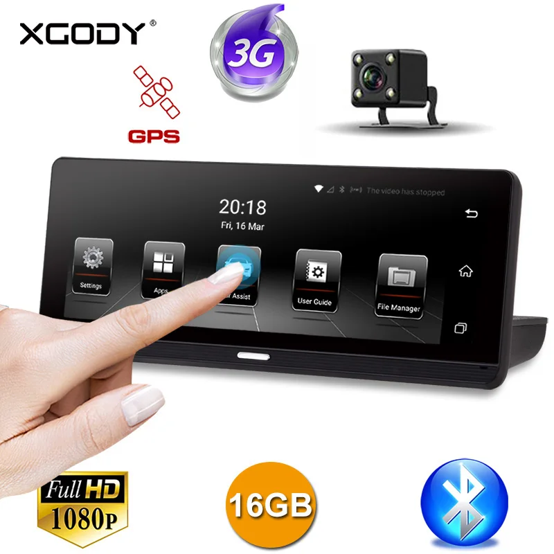 

XGODY 784 3G Car Camera GPS Navigation 8" Android 5.0 Car Dvrs WIFI 1080P Video Recorder Registrar Dash Cam Navigator 2018 Map