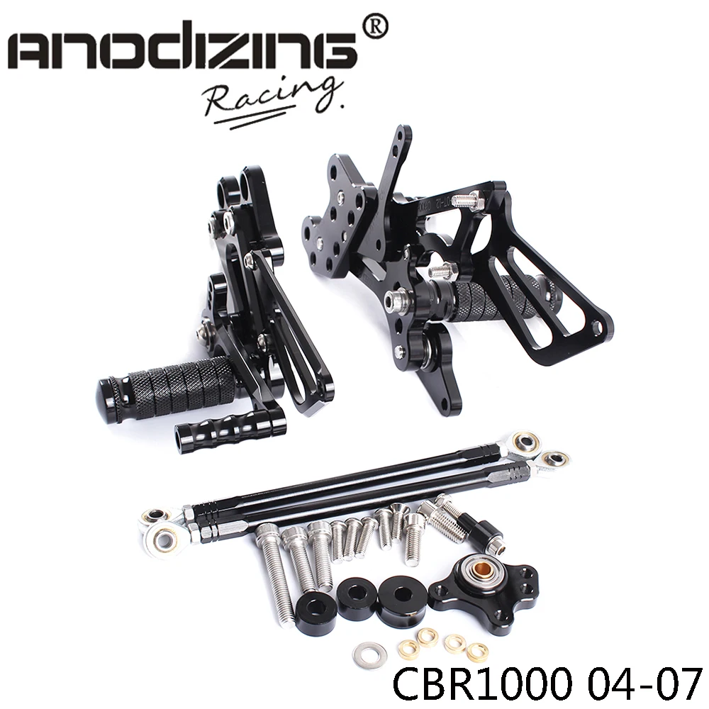 

Full CNC Aluminum Motorcycle Adjustable Rearsets Rear Sets Foot Pegs For HONDA CBR1000RR 2004-2007