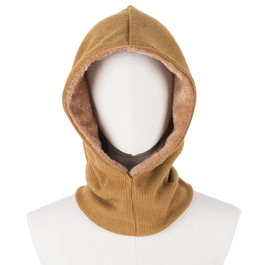 

13 Colors Unisex Hooded Hat Winter Spring Cashmere Warm Hooded Collar Cap Women Men Knitted Neck Warmer Scarf Head Caps Beanie