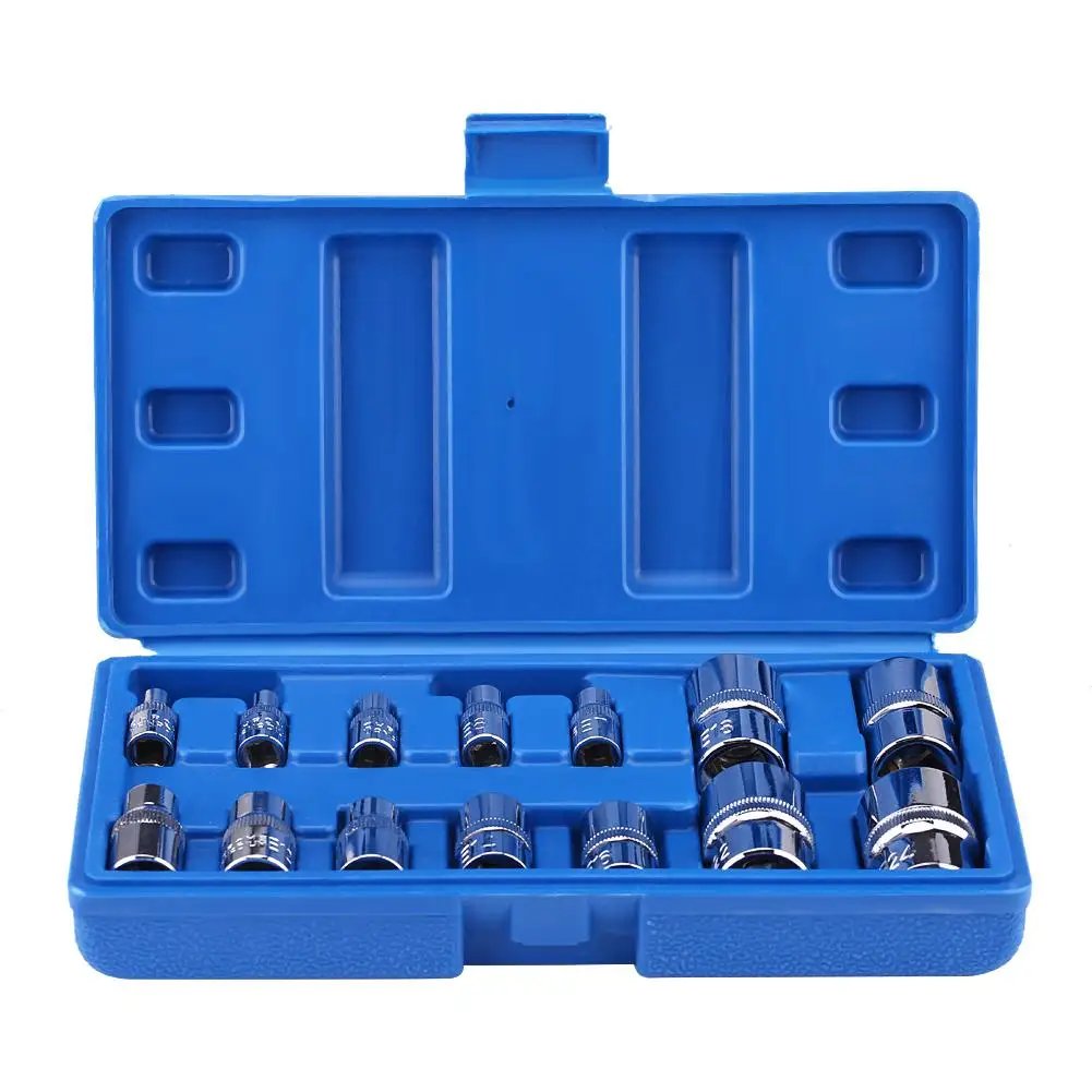 

14Pcs E-Type Torx Star Bit Socket Set E4-E24 1/4" 3/8" 1/2" Drive Repair Tool Kit New