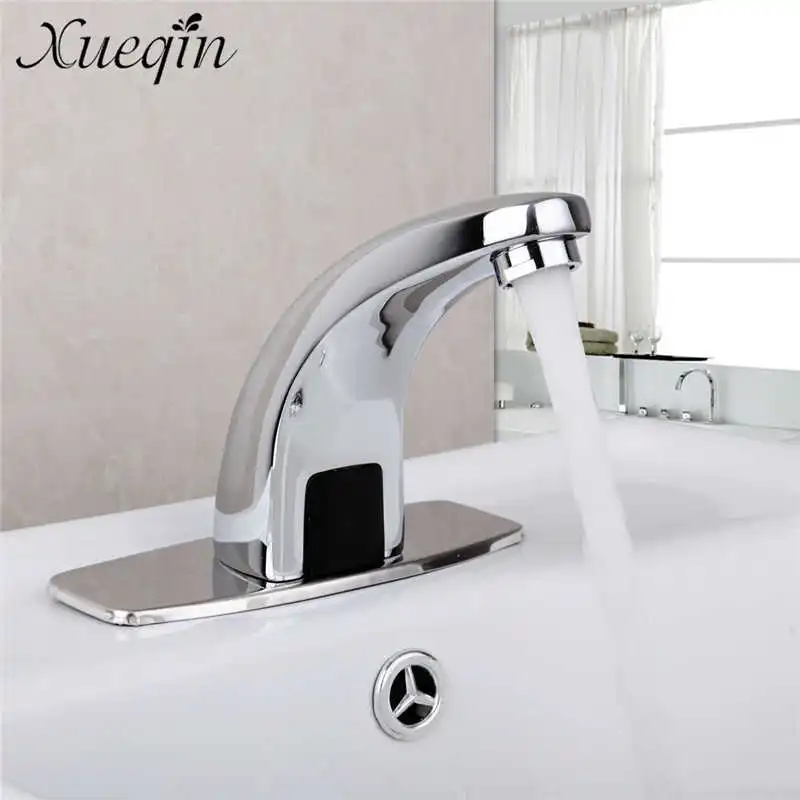 

Xueqin Automatic Infrared Sensor Single Cold Basin Faucet For Bathroom Sink Copper Handsfree Water Tap Mixer Deck Mounted