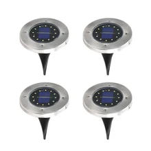 Солнечные 4 шт 12 светодиодный подземных Водонепроницаемый водонепроницаемый напольный свет солнечное освещение для наружного использования саду декоративный светильник Прохладный теплый