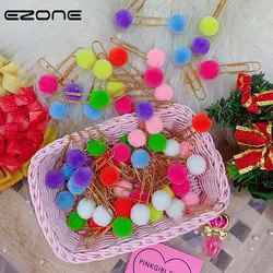 EZONE 2/8 шт. плюшевые Закладка-шарик милые Карамельный цвет Hairball держатель для книжки для детей чтения Kawaii Бумага клип студент канцелярские