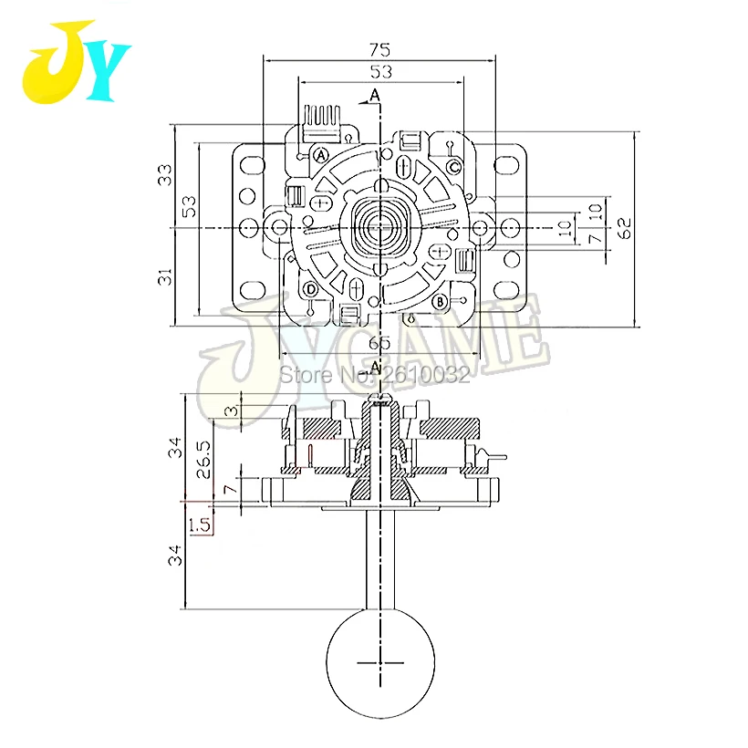 Оригинальная Sanwa JLF-TP-8YT джойстик с LB-35 шариковой верхней японский аркадный setups DIY аркадные части прочная ручка-рокер