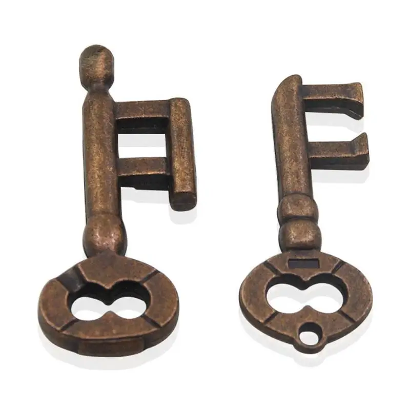 

3D Alloy Metal Cast Key Ring Puzzle Toy Kids Adult IQ Mind Brain Teaser Box