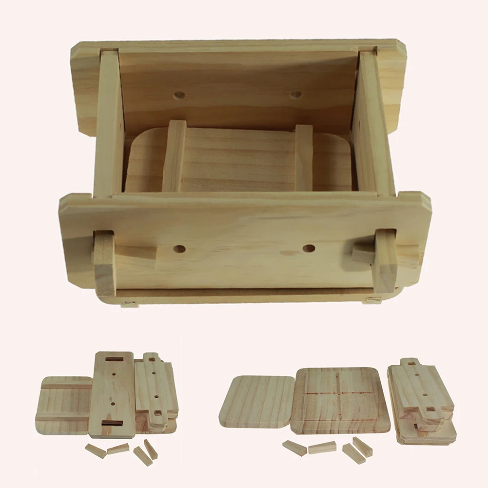Removable Wooden Tofu Press 16*12*9cm Homemade Tofu Mold DIY Tofu Box With Pressure Tofu Press Kit Kitchen Cooking Accessoires