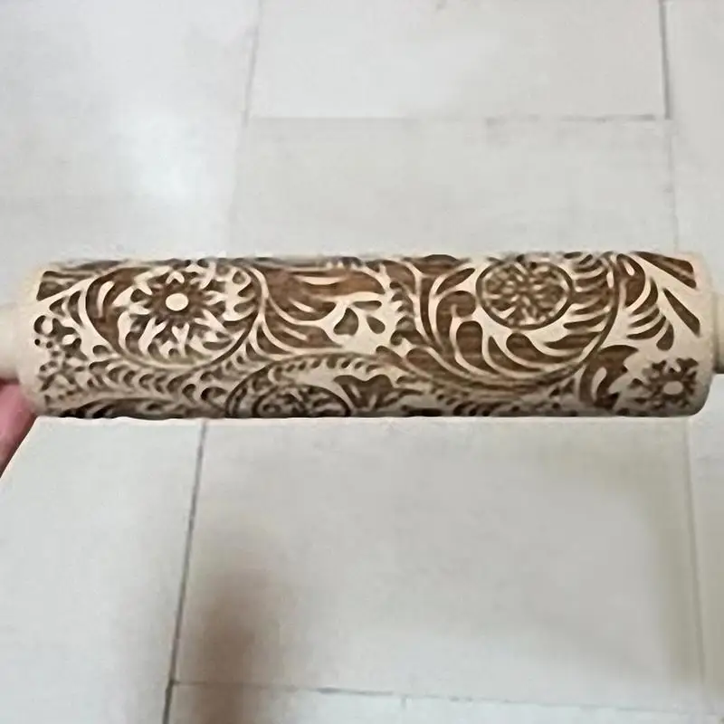 Шаблон печати Скалка гравировка тисненое Печенье Тесто палочка инструмент для замеса теста торта выгравированный ролик