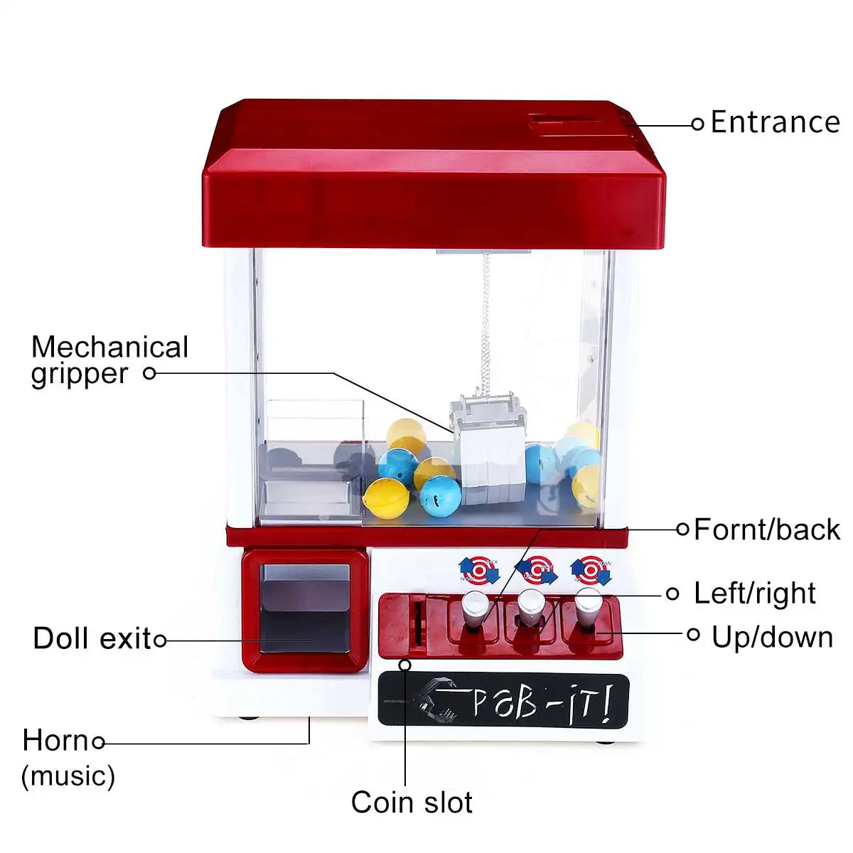 ABS пластик портативная аркадная машина для захвата конфет игрушка моторизованный коготь игра Дети Забавный кран гаджет монетное управление игры развлечения