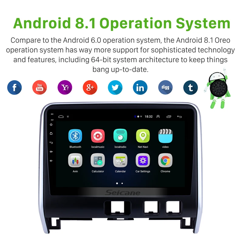 Seicane 10 1 дюймовый HD сенсорный экран Android 8 GPS навигационная система для 2016 2017 2018 Nissan