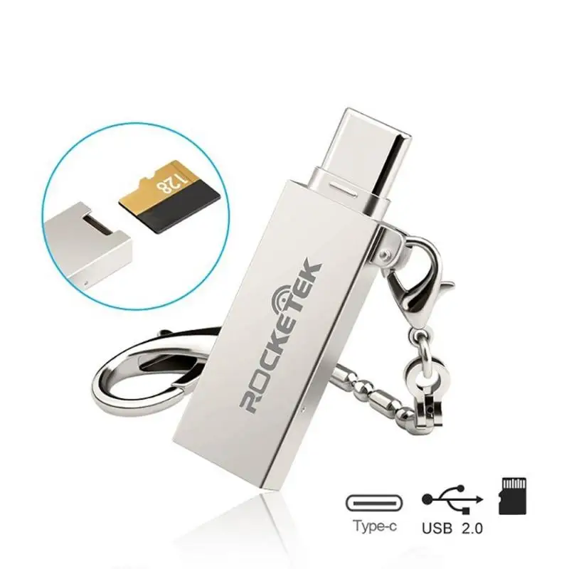 Rocketek TCR6 Тип-C USB2.0 OTG картридер Алюминий адаптер для карты памяти телефона PC ноутбук аксессуары