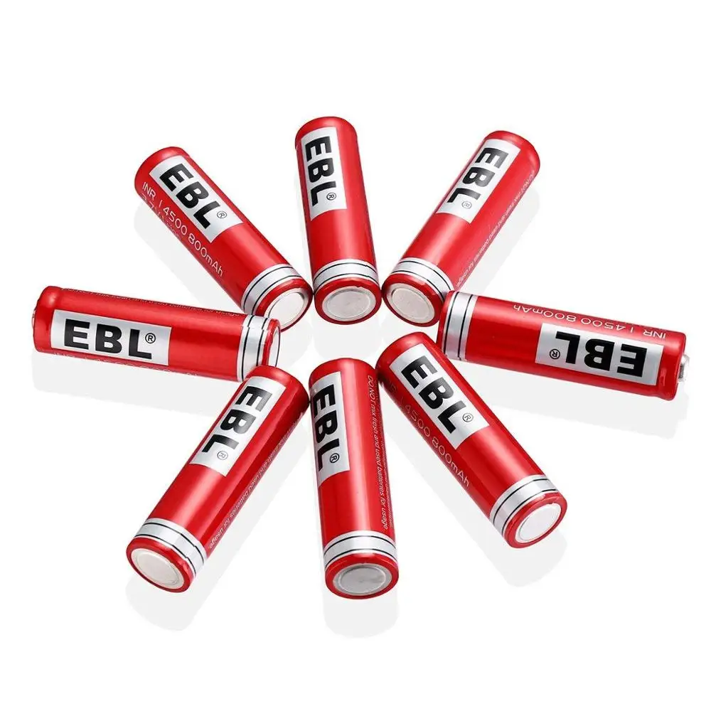 EBL 8 упаковок 14500 литий ионная аккумуляторная 3 7 V 800mAh для светодиодного