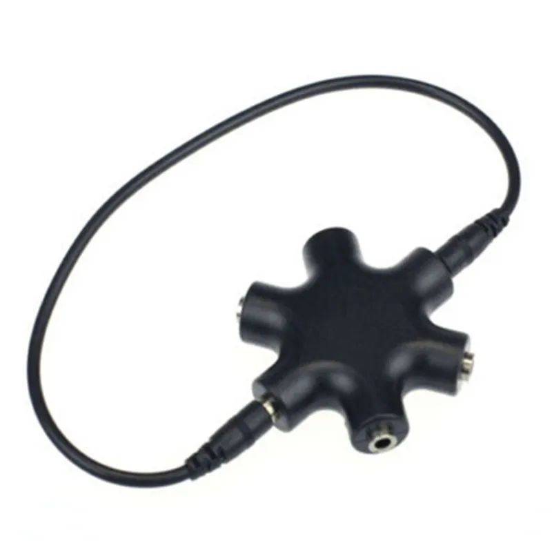 New 3.5mm Hexagon Earphone Adapter Male To 2 3 4 5 Female Audio Output Share Distributor Headphone Splitter Extension adapter |