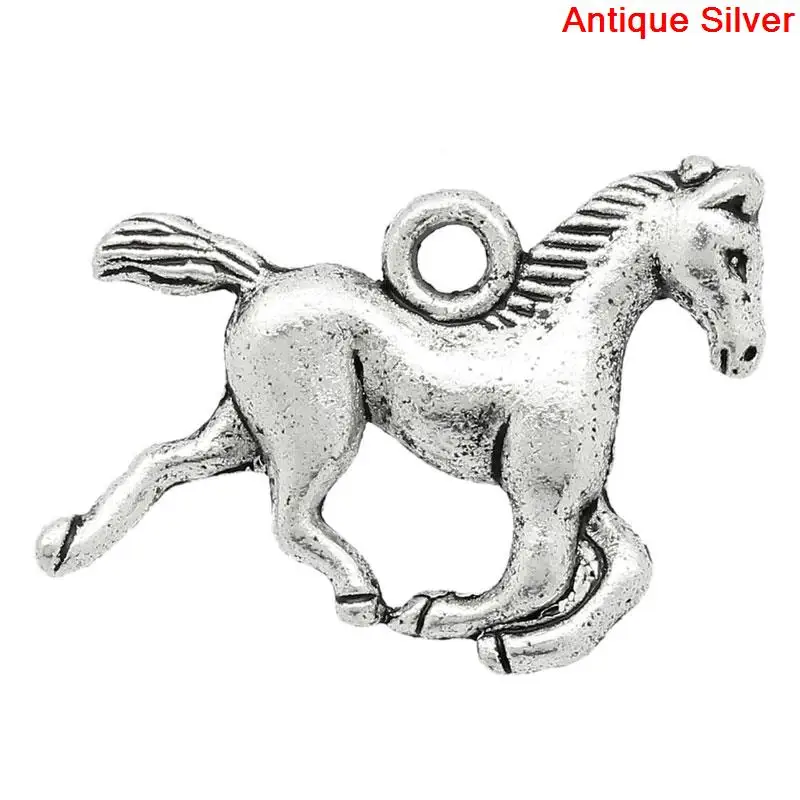 

Charm Pendants Horse Animal Antique Silver 15x19mm,100PCs (B29528)