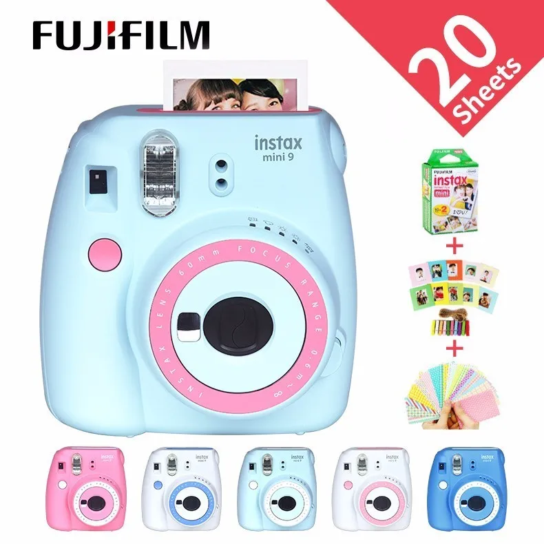 Fujifilm Instax Mini 9 Бесплатный подарок фото камера FilmPhoto камера в 6 цветов Блокировка мгновенная фото камера