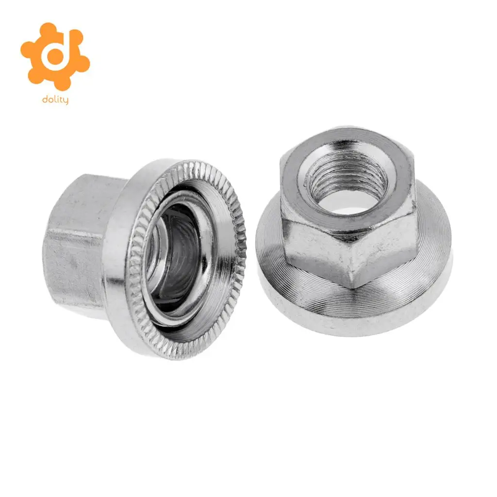 1 Pair 9mm M9 Stainless Steel Bicycle Rear Wheel Hub Large Flange Axle Nut for Fixed Gear Bike