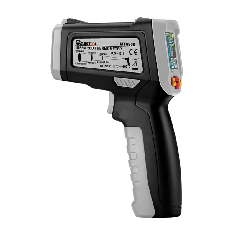 

Mustool MT6800 -50-800 Degree Non-contact IR Infrared Laser Digital LCD Color Display Temperature Thermometer Tester Guns