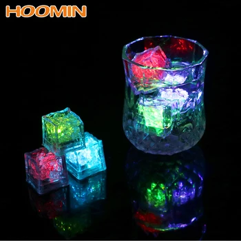 

HOOMIN 12 Pieces Party Decoration LED Ice Cubes Barware Wedding Festival Decor DIY Colorful Flash Glowing Light for KTV Bar Wine