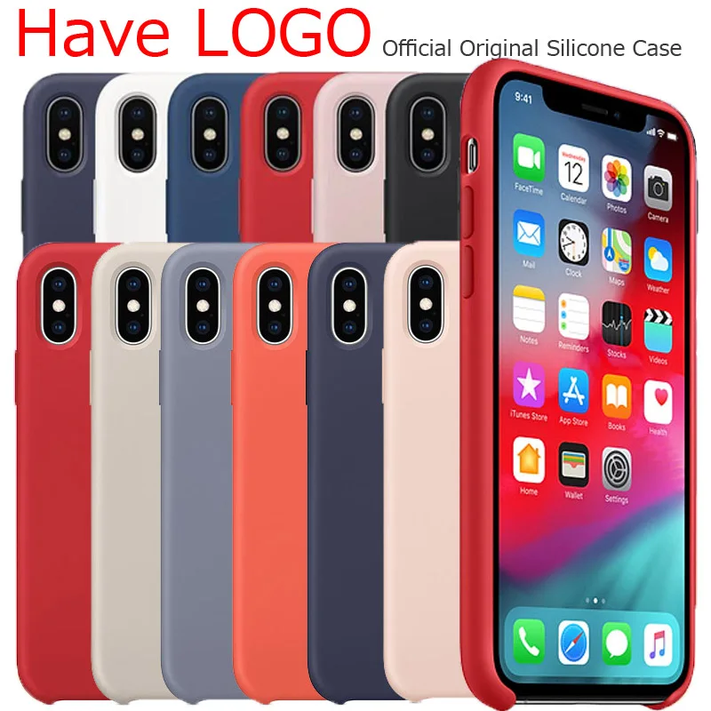 

Have LOGO Original Phone Case For iPhone 6 7 8 Plus Xs Max Official Silicon Cover For iPhone X XR 6 6S Plus 5s SE 5 case coque