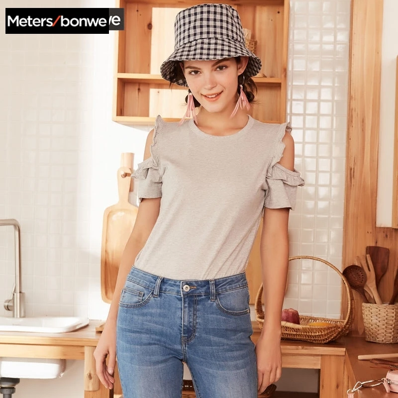 

METERSBONWE Girls T-Shirt For Female Women Summer New Arrival Short Sleeve Student Loose Ulzzang Versatile