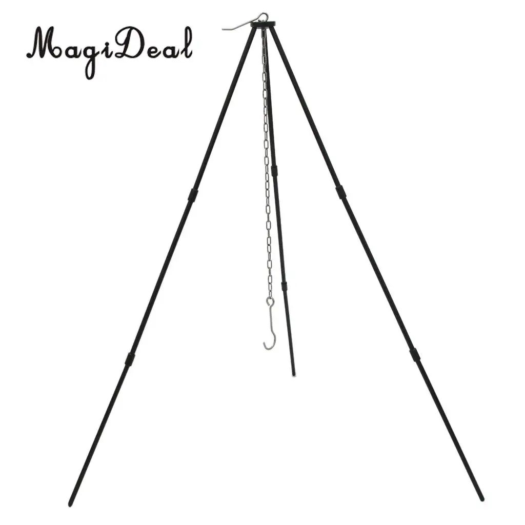Portable Camping Cooking Tripod Grill Lantern Hanger Pot Oven Holder Stand | Спорт и развлечения