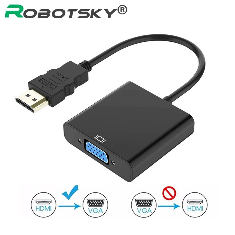 Robotsky 1080 P HDMI لمحول VGA الرقمية إلى التناظرية محول كابل ل Xbox PS4 PC TV Box محمول إلى العارض جهاز عرض HDTV Robotsky 1080 P HDMI لمحول VGA الرقمية إلى التناظرية محول كابل ل Xbox PS4 PC TV Box محمول إلى العارض جهاز عرض HDTV