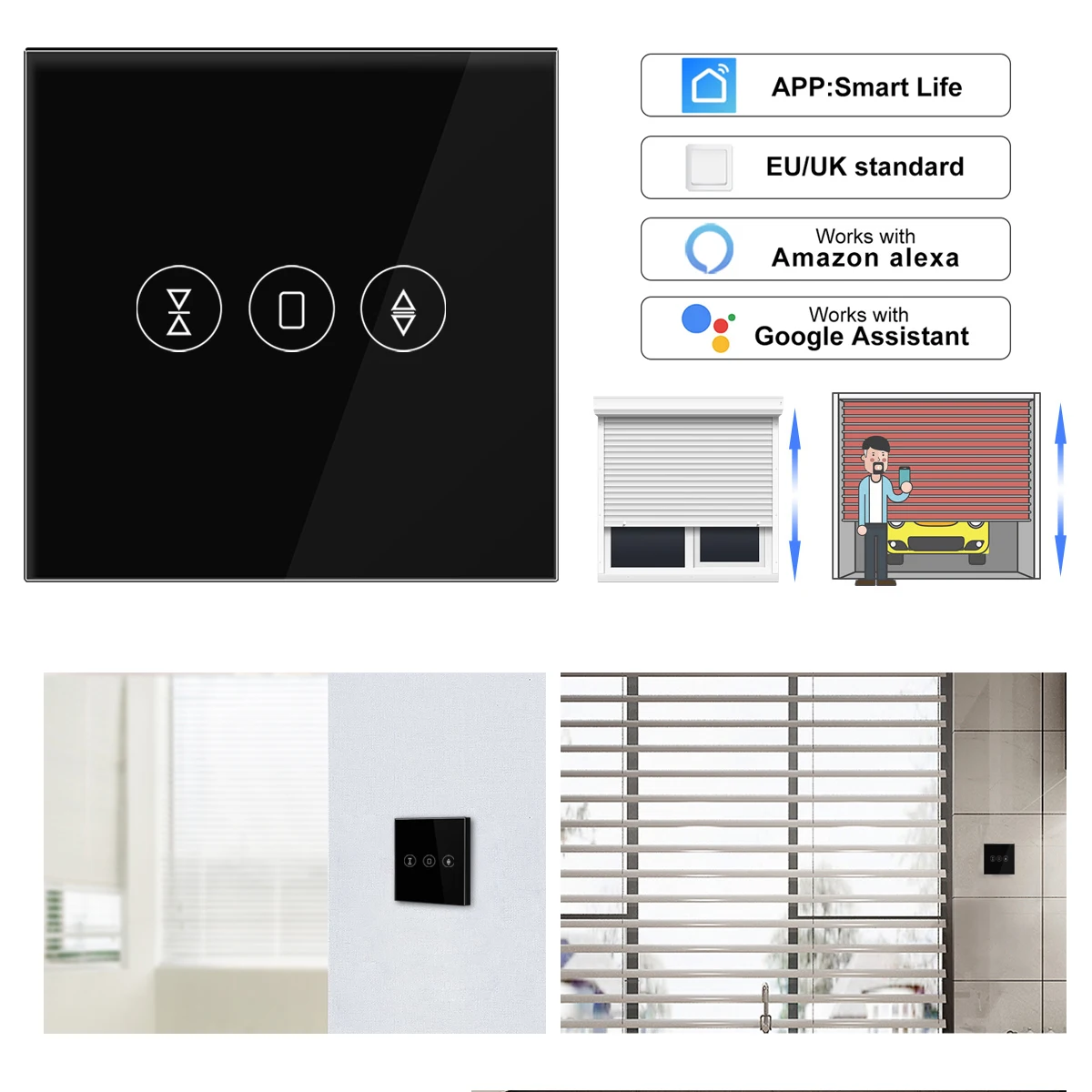 Шторка с WIFI переключатель умный мобильный контроль беспроводной настенный выключатель Tuya приложение Голосовое управление от Alexa Echo работа с Amazon Alexa Google
