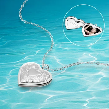 

Rose gold heart pendants.can put in picture box necklace, 925 sterling silver necklace cross chain leather rope Unisex