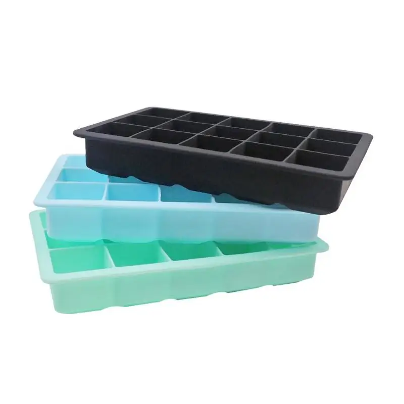 

15 Grids Silicone Ice Cube Maker Form For Ice Candy Cake Pudding Chocolate Molds Easy-Release Square Shape Ice Cube Trays Molds