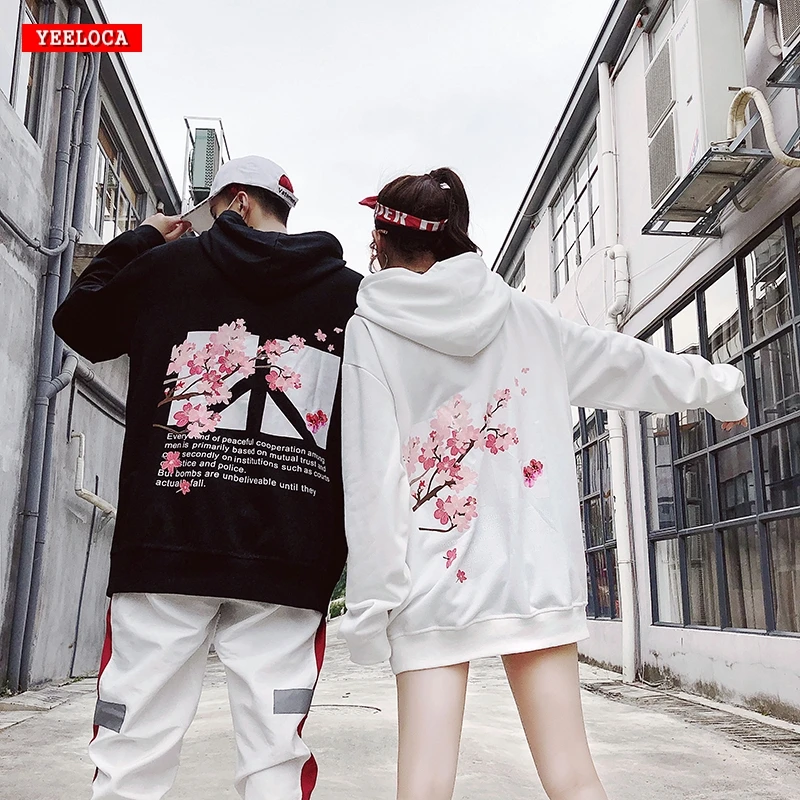 

Fashion Winter Men Women Hoodies Autumn Cherry Blossom Printing Hip Hop Sweatshirts Loose Wild Harajuku High Street Pullover