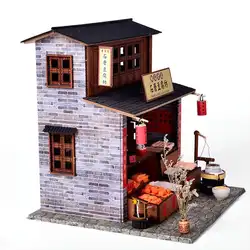 DIY кабина китайский тофу магазин дом Китайская классическая культура теплый домик DIY Строительство строительство игрушка подарок для друга