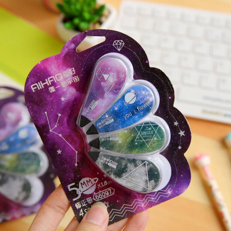 

4 pcs/lot Gift Stationery Lovely Galaxy For Office Kids w15 Item Creative Cute Children 1511 Correction Tape Corrector