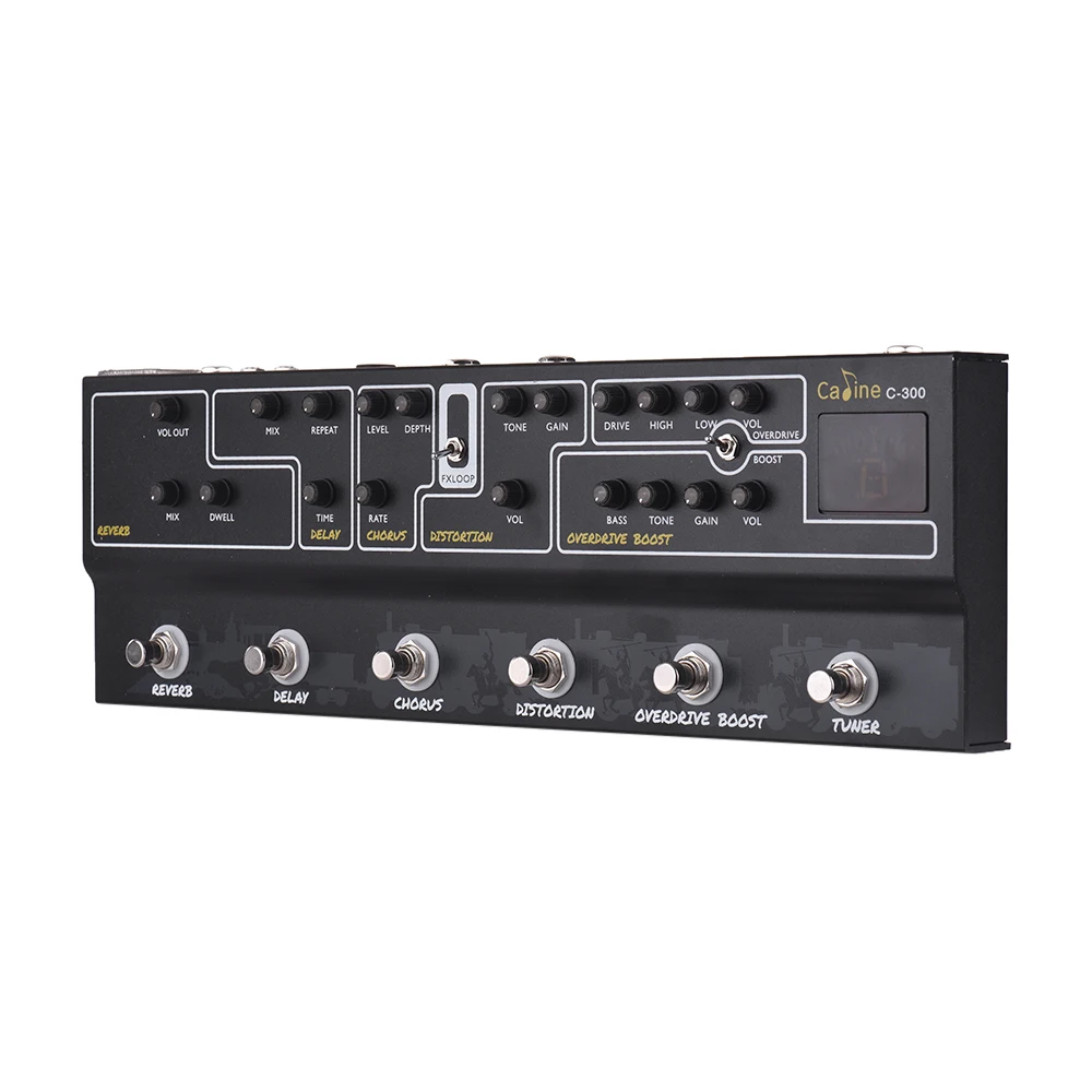 Caline C300 Multi Effects Pedal 9V Tuner Amp Modelling Guitar Pedal Effect Guitar Accessories Guitar Parts With XLR Audio Cable Caline C300 Multi Effects Pedal 9V Tuner Amp Modelling Guitar Pedal Effect Guitar Accessories Guitar Parts With XLR Audio Cable