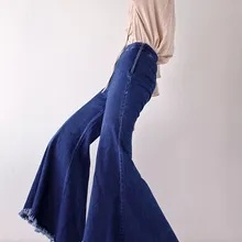 Новинка, модные широкие джинсы в стиле хиппи, винтажные джинсы с бахромой, женские узкие джинсы со средней талией, расклешенные джинсы