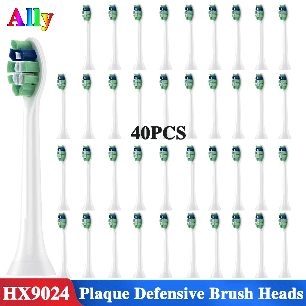 

40PCS HX9023 Electric toothbrush heads for philips sonicare HX9352 HX6312 HX9112 HX6874 HX9372 Plaque defensive toothbrush heads