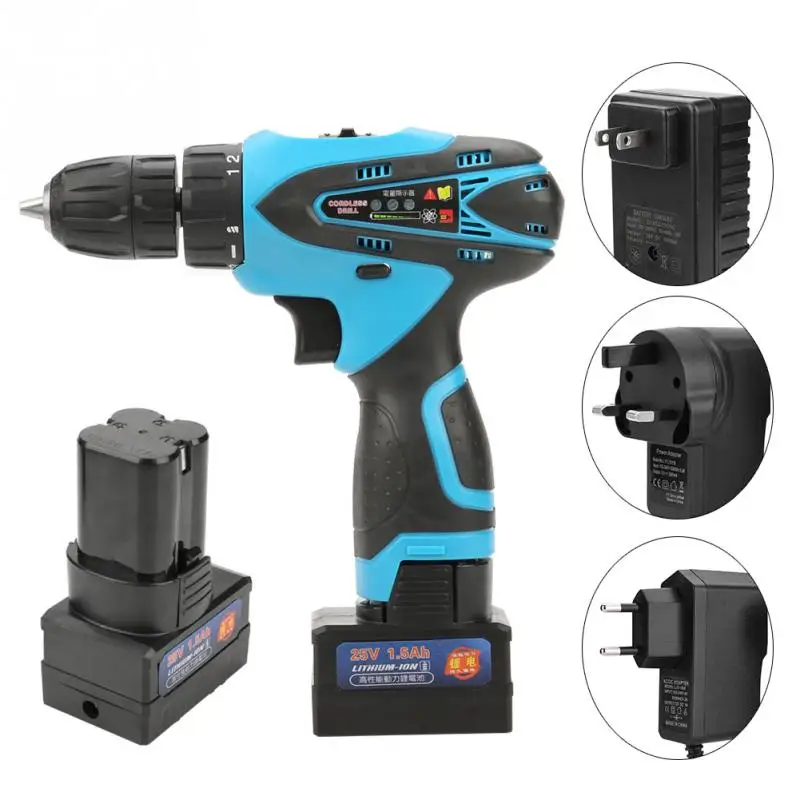 25V Rechargeable Lithium Battery Hand Cordless Electric Drill Electric