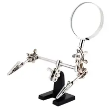 5X многофункциональная металлическая ручная Лупа подставка для пайки с зажимом 60 мм Лупа подставка для паяльника
