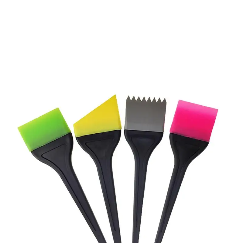 

6pcs Silicone Hair Dyeing Brush Professional Coloring Applicator Tool Kit Hair Bleach Tinting Brushes Tool (Random Color)