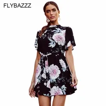 2019 Women Floral Print Beach Dress Sexy Backless Boho Summer Mini Dresses Ladies Vintage Bandage Bodycon Party Dress Vestidos summer gold black sequin dress women 2018 new backless halter hollow out sundress sexy club bodycon mini party dresses vestidos