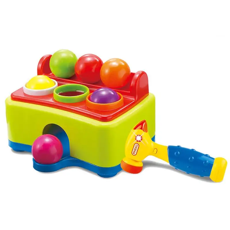  Children Music Enlightenment Table Ball Pounding Toy Music Educational Toy With Hammer Colored Ball