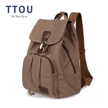 

TTOU Women Canvas Backpack Preppy Style Casual Bag for Girl Student School Laptop Bag Mochila Bolsas